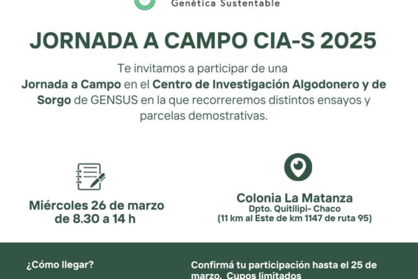 GENSUS- Invita a la Jornada a Campo CIA-S 2025