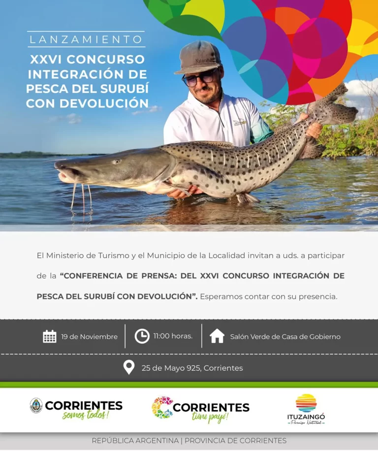 CORRIENTES: En Casa de Gobierno Lanzan el XXVI Concurso Integración de Pesca del Surubí con Devolución
